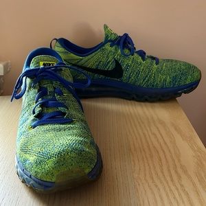 NIKE Flyknit Air Max Racer Blue Volt Mens 13